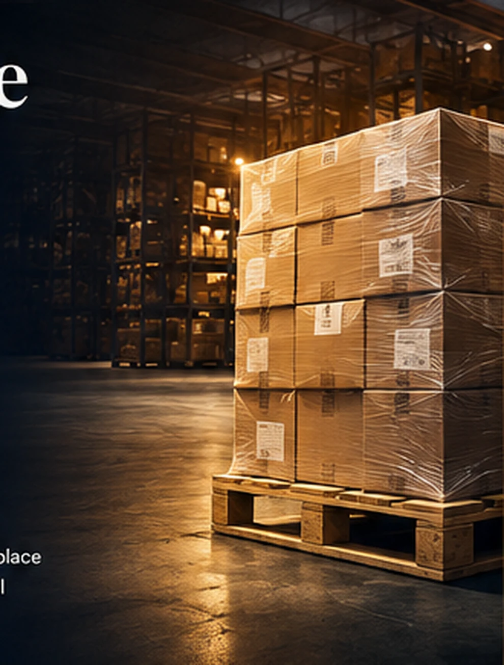 Warehouse and pallet inventory visual representing wholesale job lots and bulk commerce